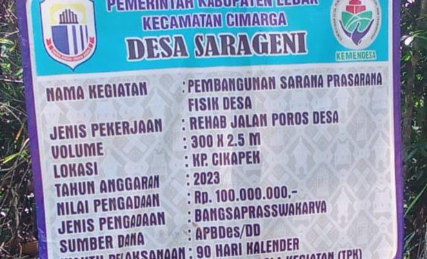 Ini Tanggapan Kasi Ekbang Kecamatan Cimarga Terkait Proyek Jalan di Desa Sarageni Yang Menuai Kritik